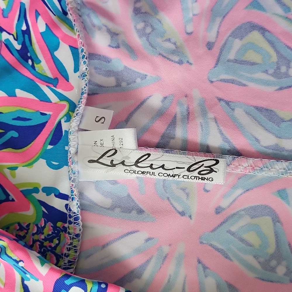 Lulu-B Vibrant Floral A-Line Skirt - Pink and Blue - Picture 5 of 7